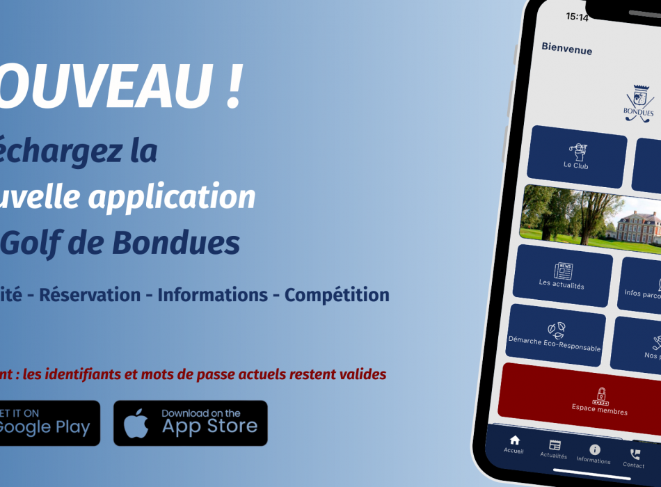 Téléchargez la nouvelle application du Golf de Bondues